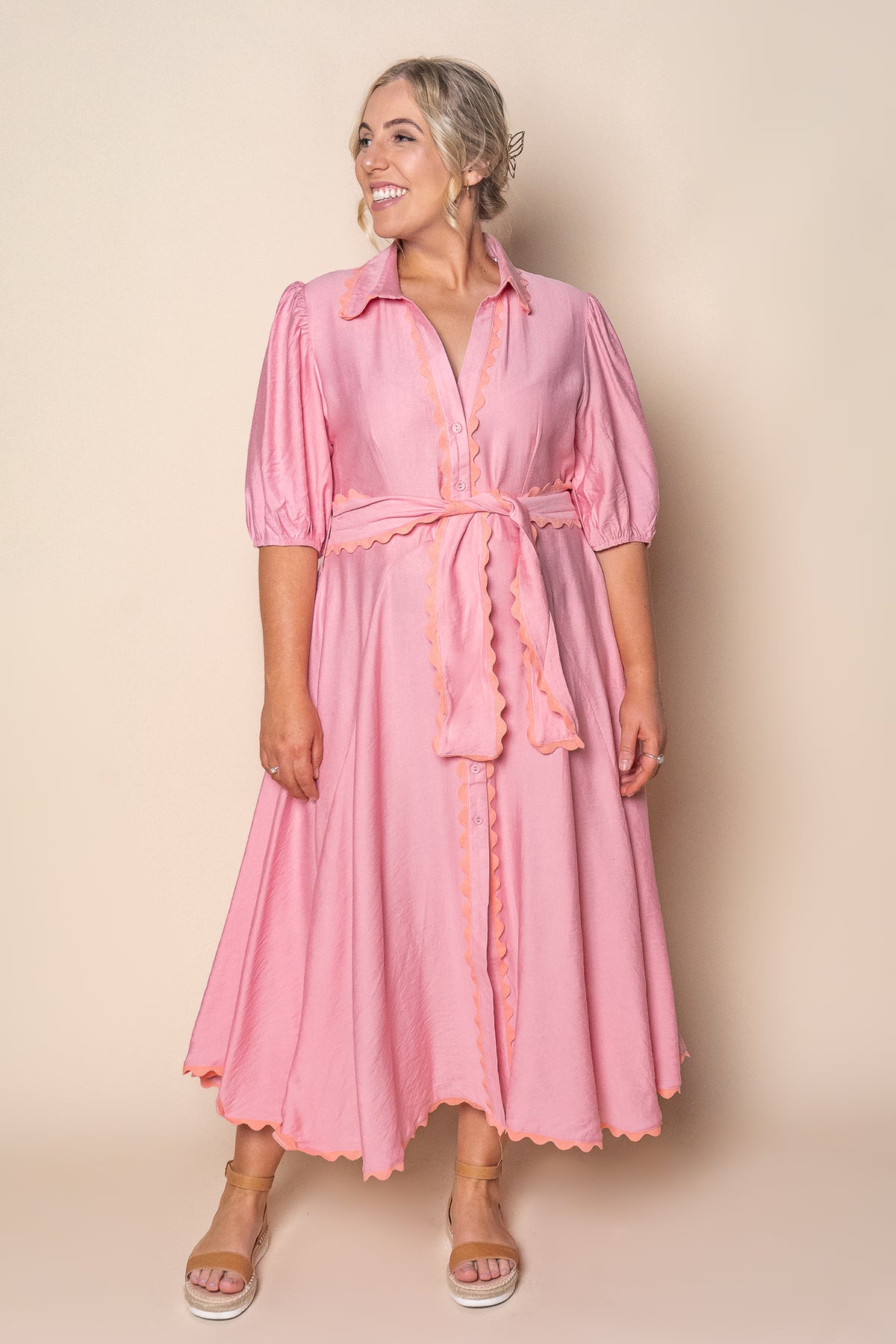 Sherry Midi Dress in Pink
