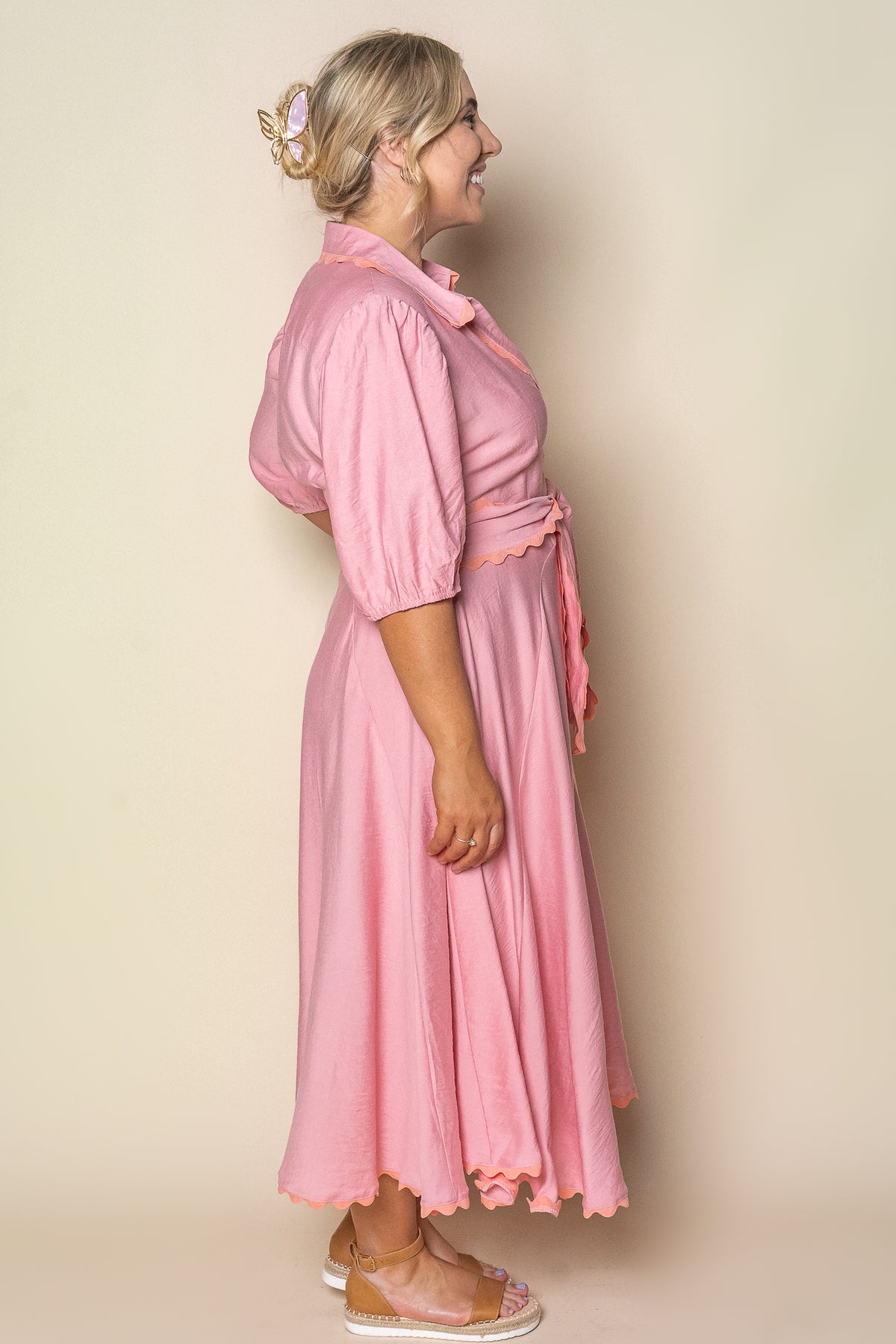 Sherry Midi Dress in Pink