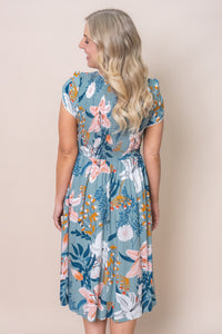 Edith Dress in Tropical Teal