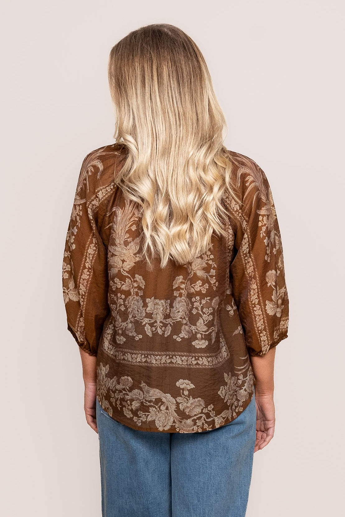 Tarnie Floral Top in Chocolate