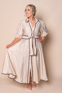 Sherry Midi Dress in Beige