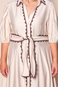 Sherry Midi Dress in Beige