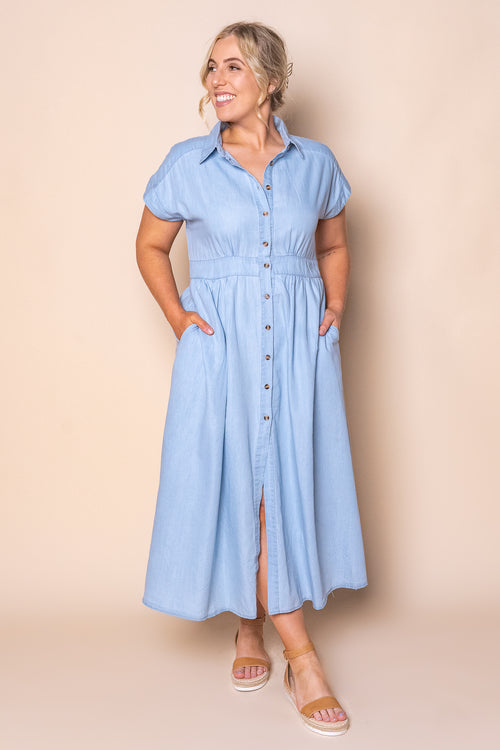 Wynter Midi Dress in Light Blue