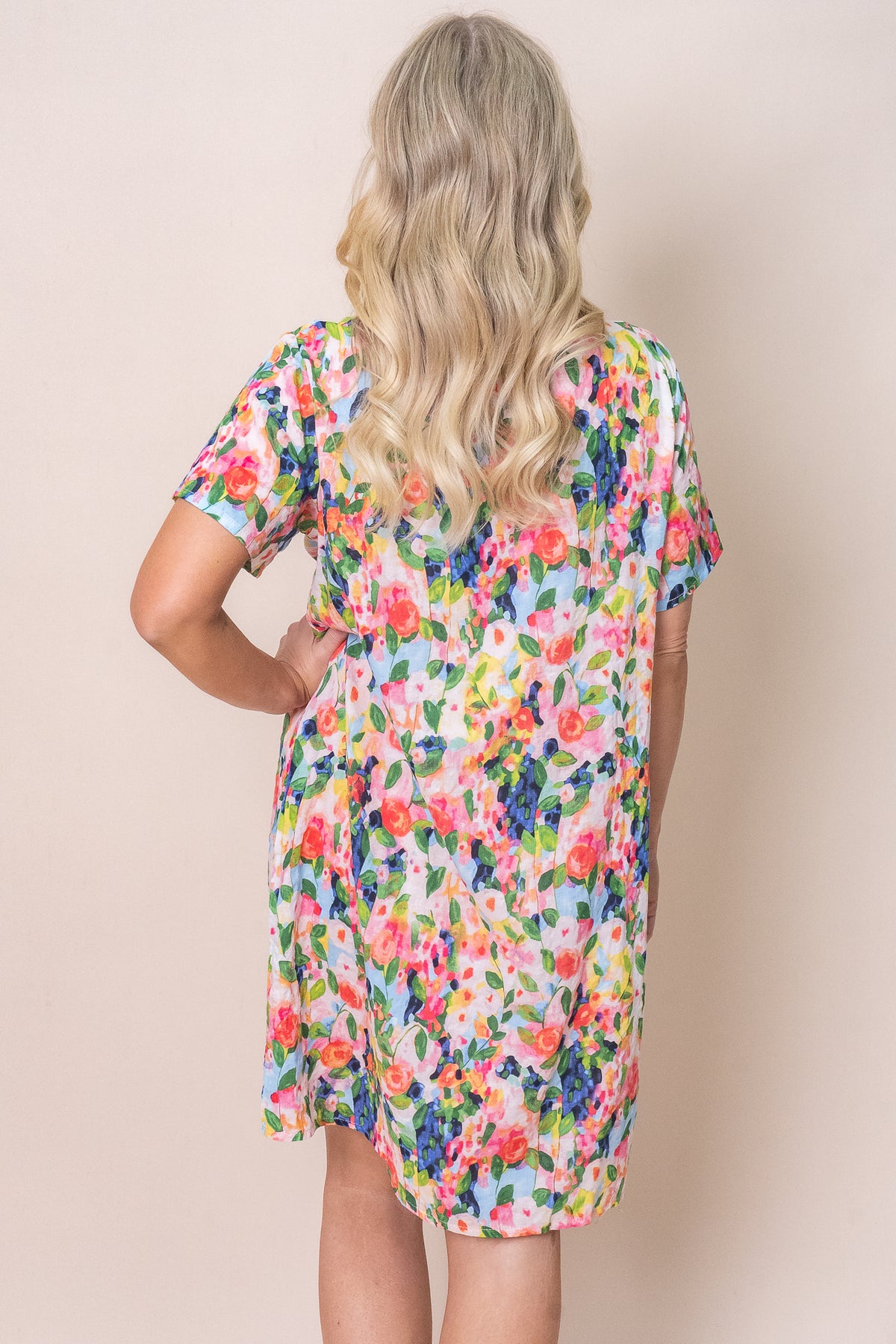 Delaney Dress in Pink Multi