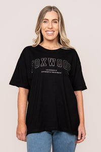 Metallic Outline Interval Tee in Black/Silver - Foxwood