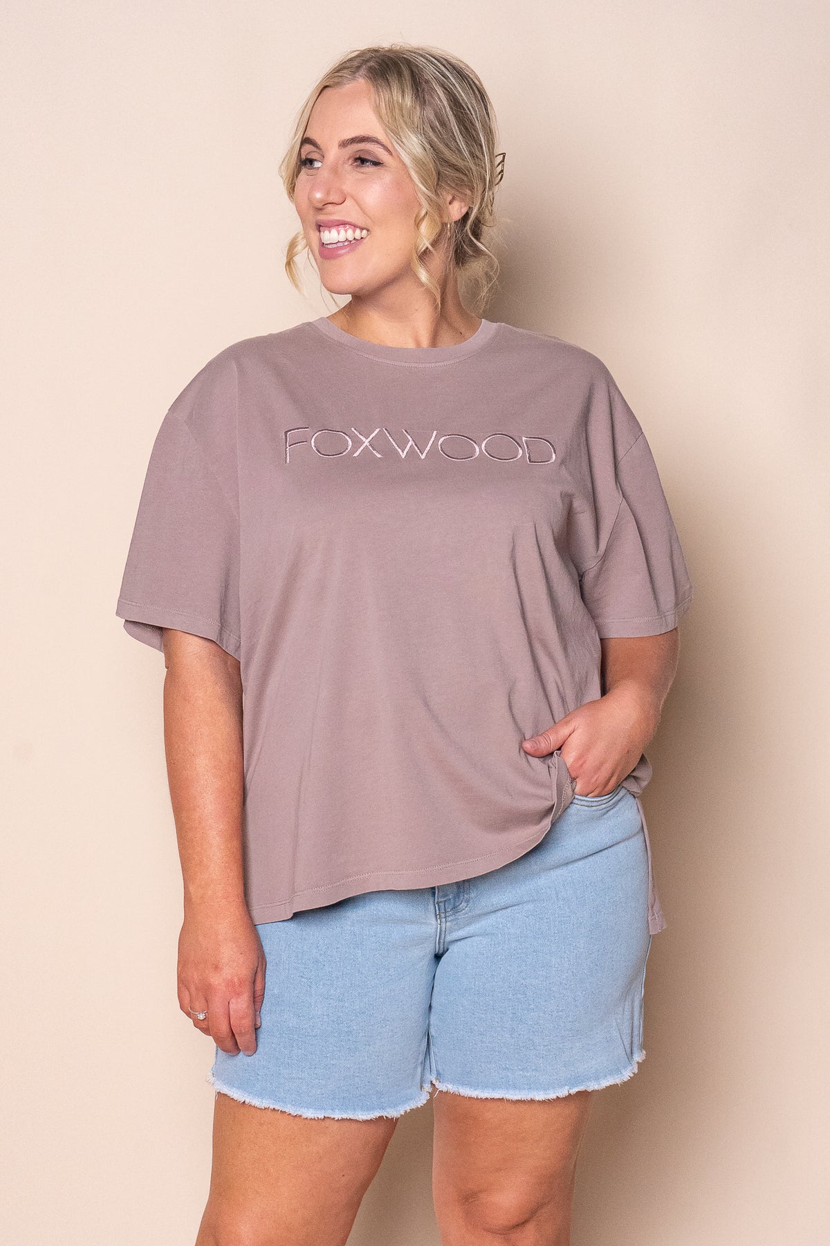 Simplified Tee in Brown - Foxwood