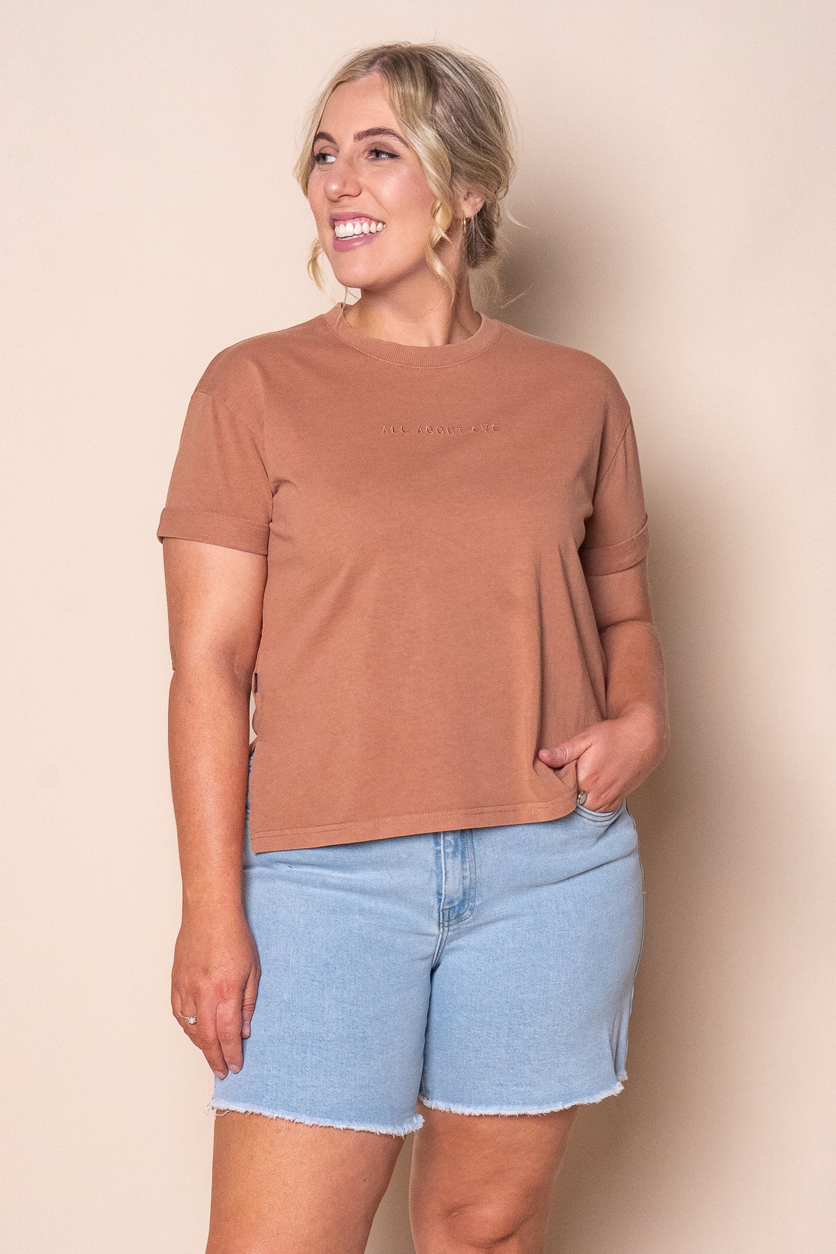 AAE Washed Tee in Cinnamon - All About Eve