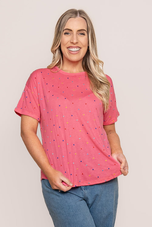 Festive Spot Tee in Pink Lemonade - Elm
