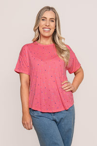 Festive Spot Tee in Pink Lemonade - Elm