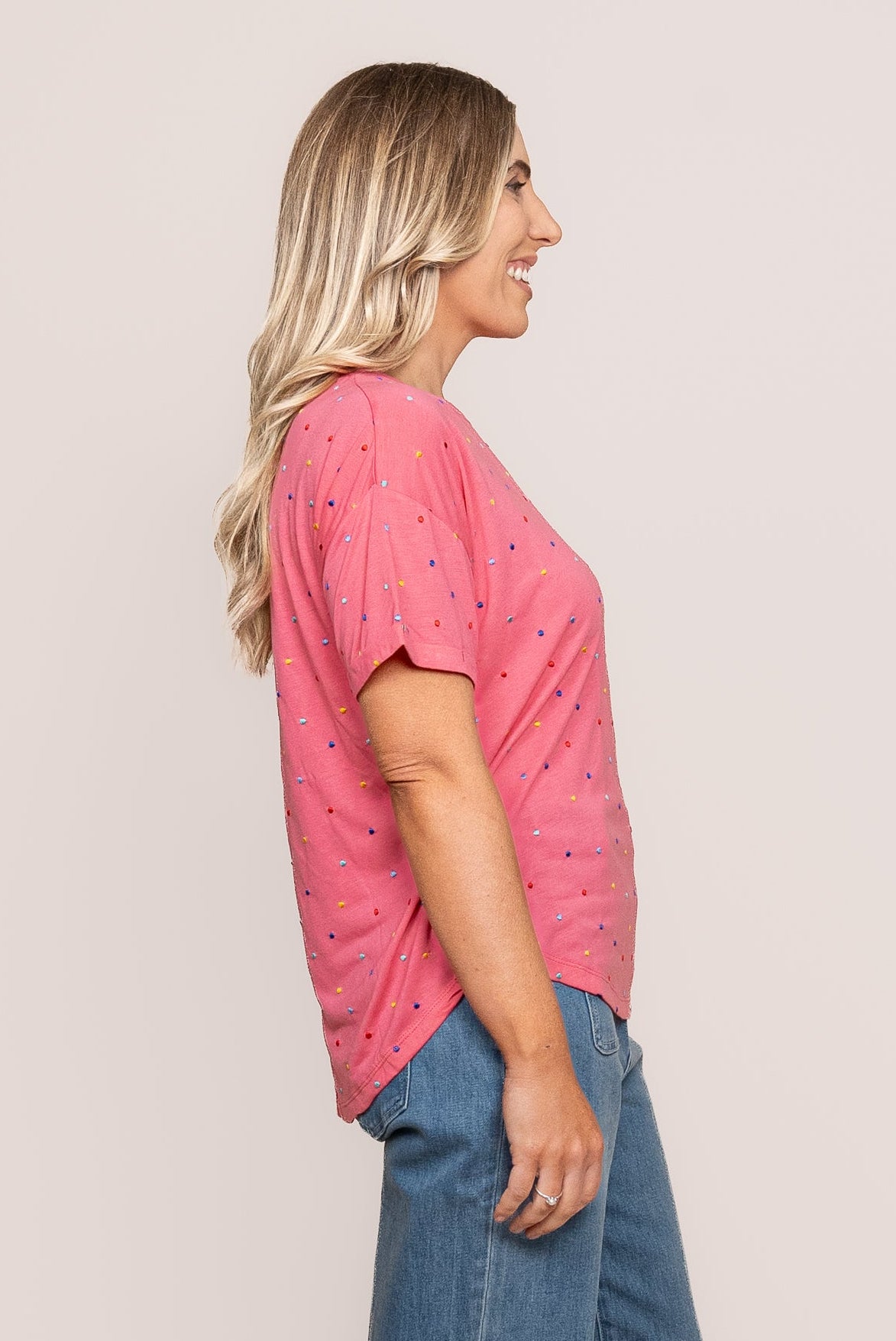 Festive Spot Tee in Pink Lemonade - Elm
