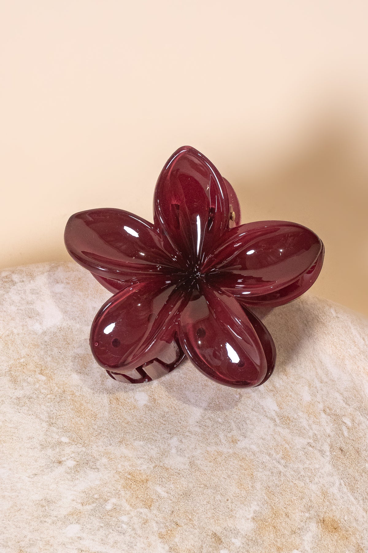Ruby Hibiscus Hair Clip in Port - All About Eve