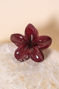 Ruby Hibiscus Hair Clip in Port - All About Eve