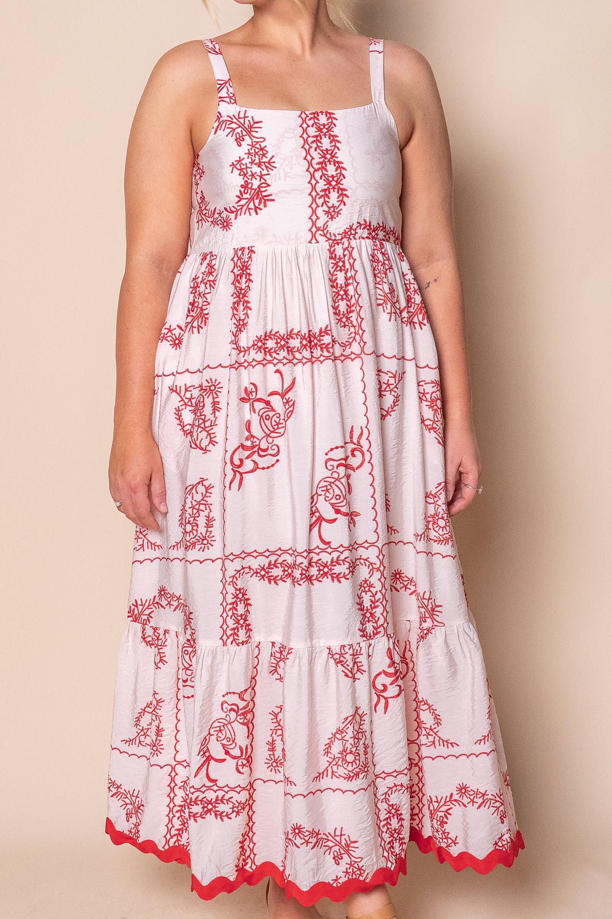 Khloe Midi Dress in Red