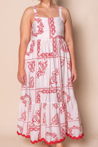 Khloe Midi Dress in Red