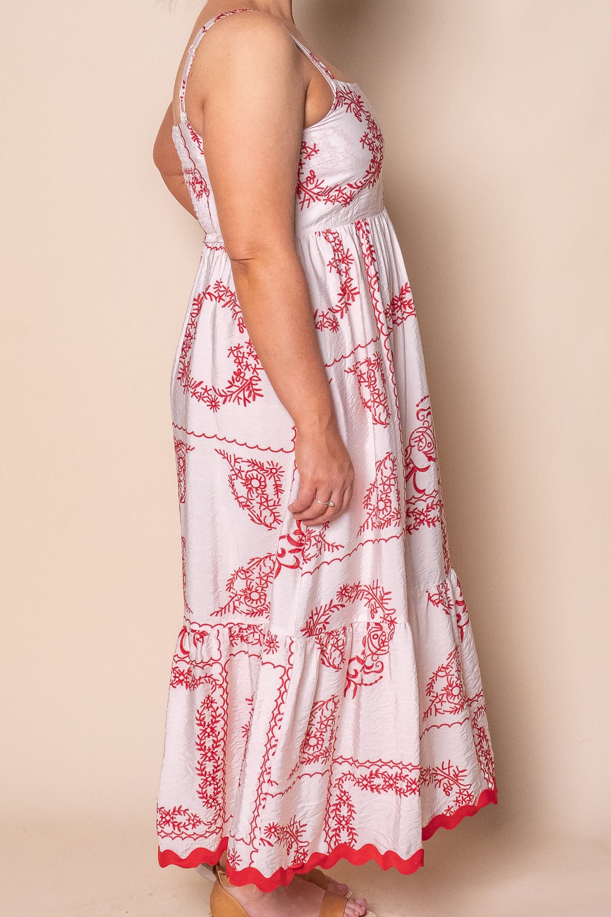 Khloe Midi Dress in Red