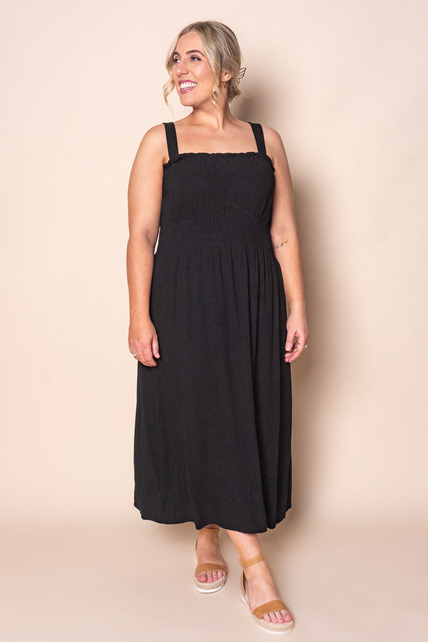 Dandelion Midi Dress in Black - Foxwood