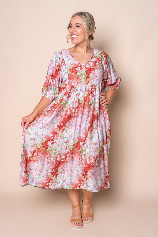 Liberty Midi Dress in Rust