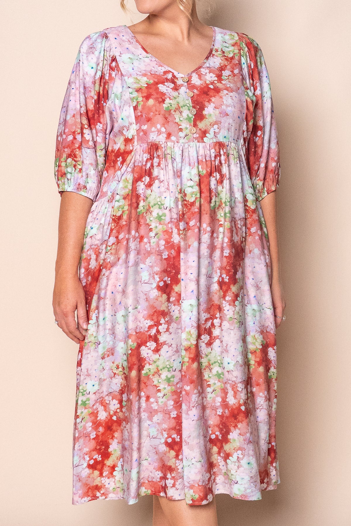 Liberty Midi Dress in Rust