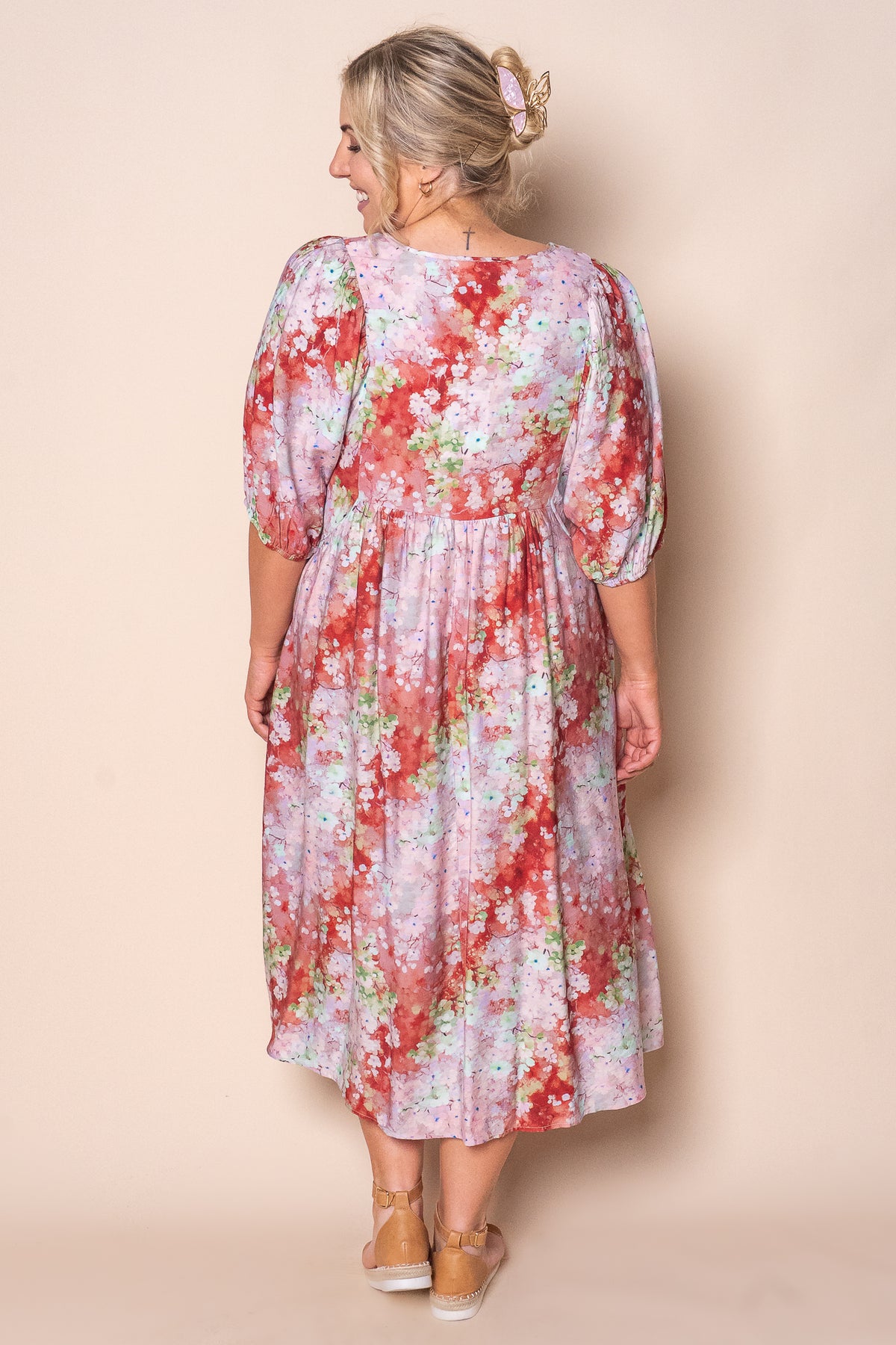 Liberty Midi Dress in Rust