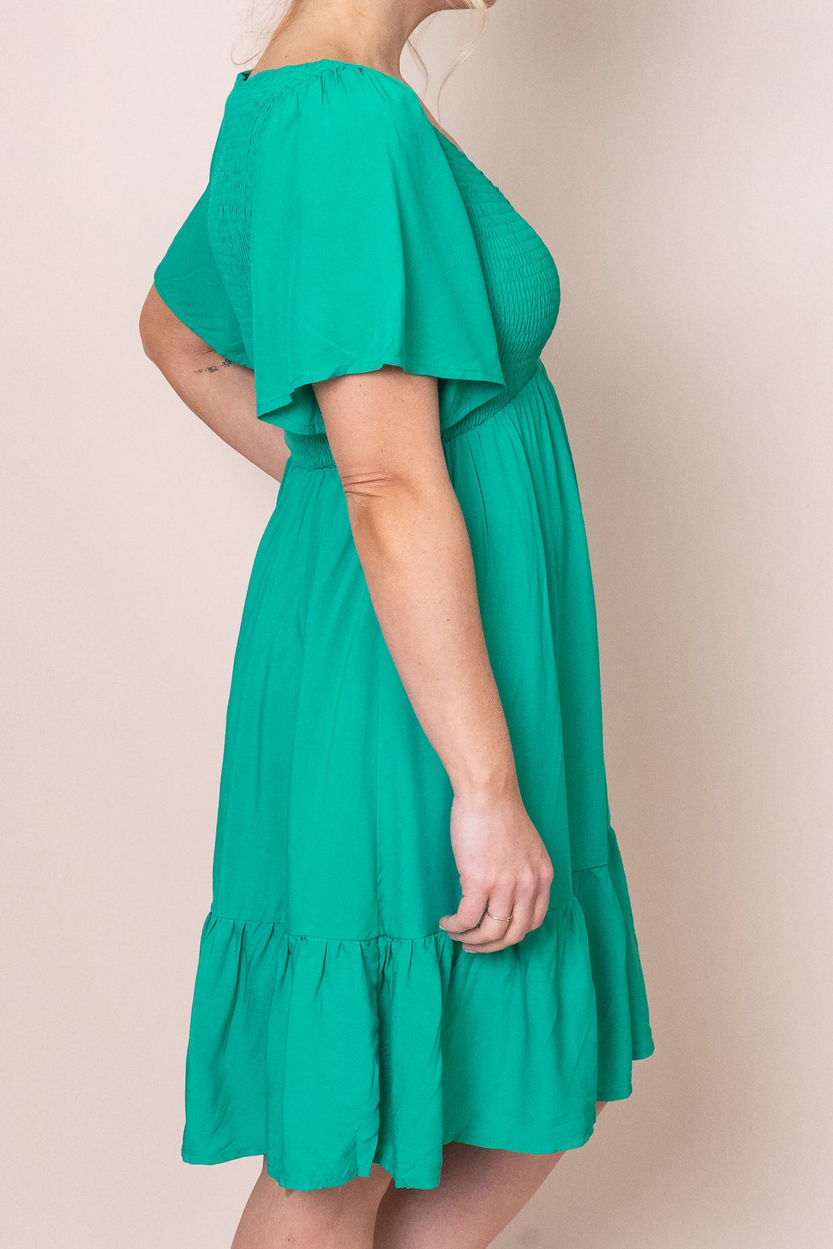 Leni Dress in Emerald