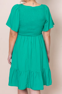 Leni Dress in Emerald