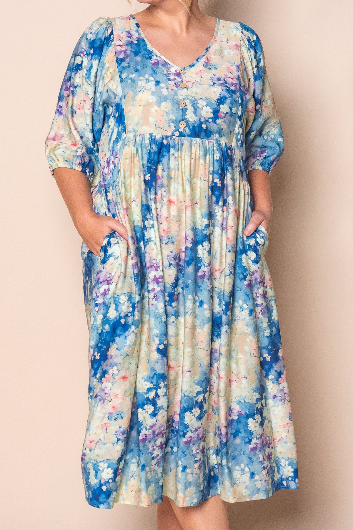 Liberty Midi Dress in Blue