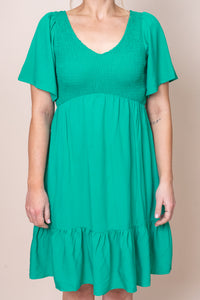 Leni Dress in Emerald