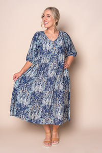 Abigail Midi Dress in Navy