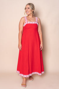 Rachelle Midi Dress in Red