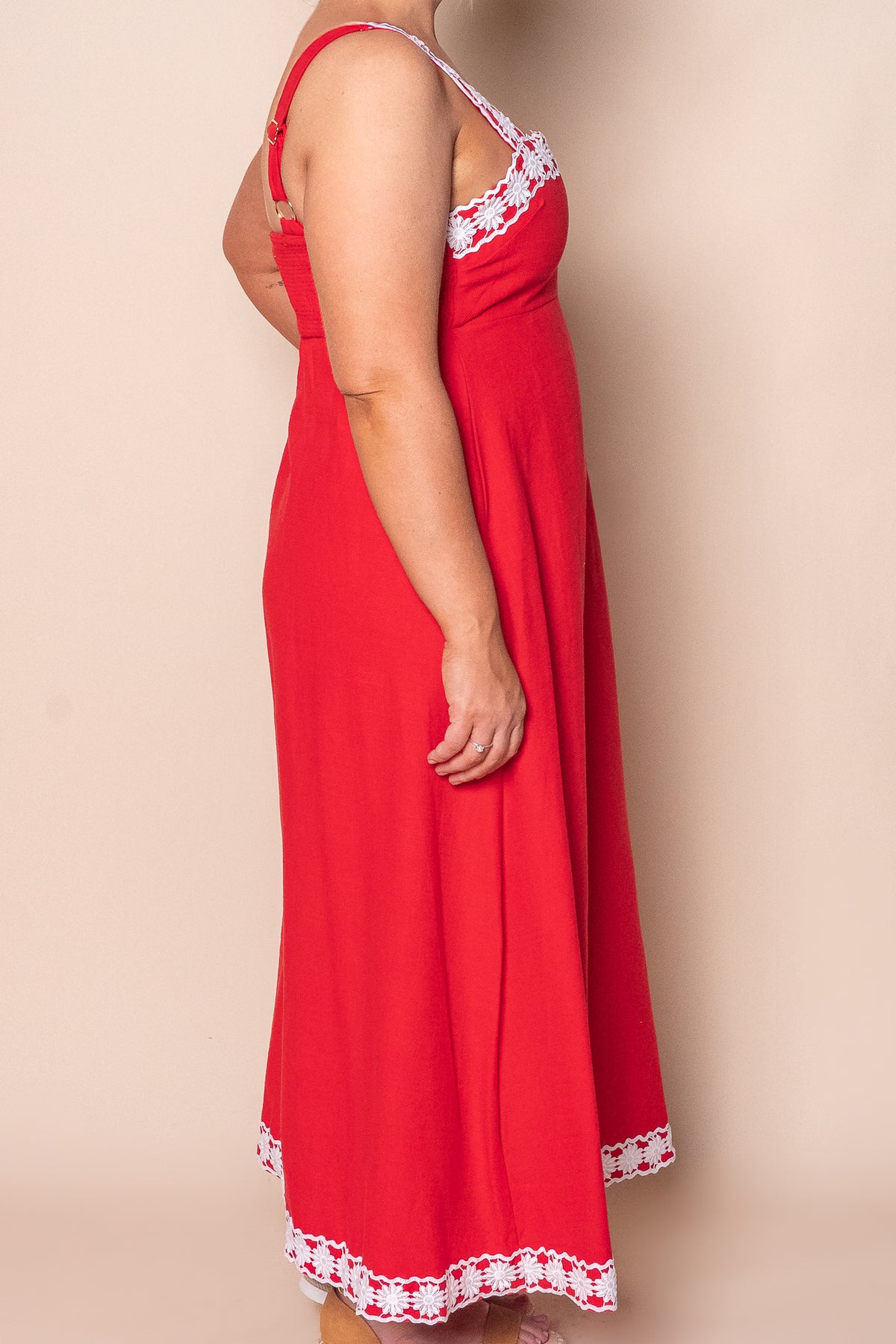 Rachelle Midi Dress in Red