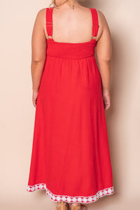Rachelle Midi Dress in Red