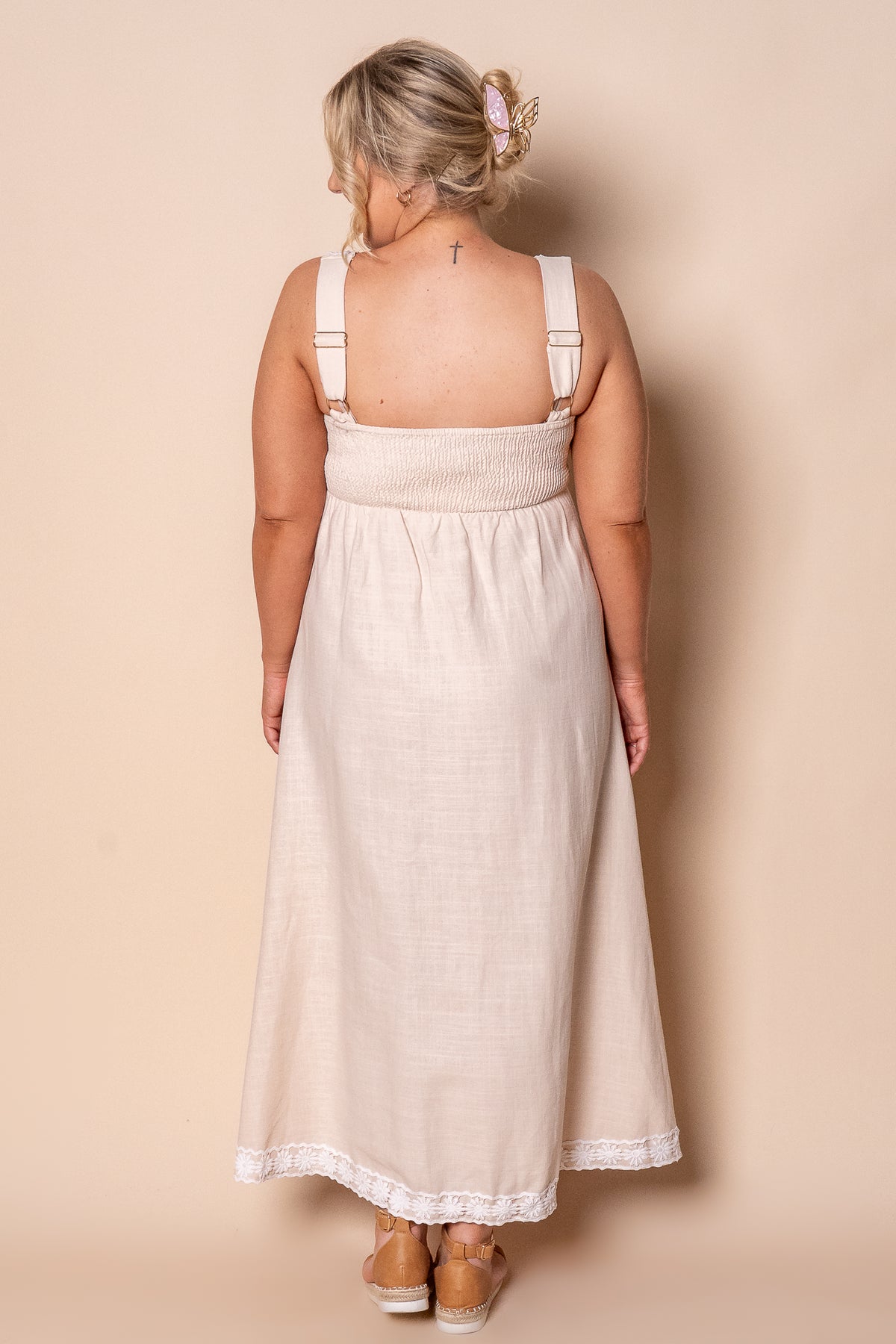 Rachelle Midi Dress in Ivory