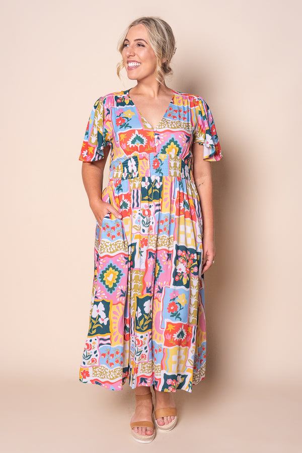 Dizzy Midi Dress in Multi