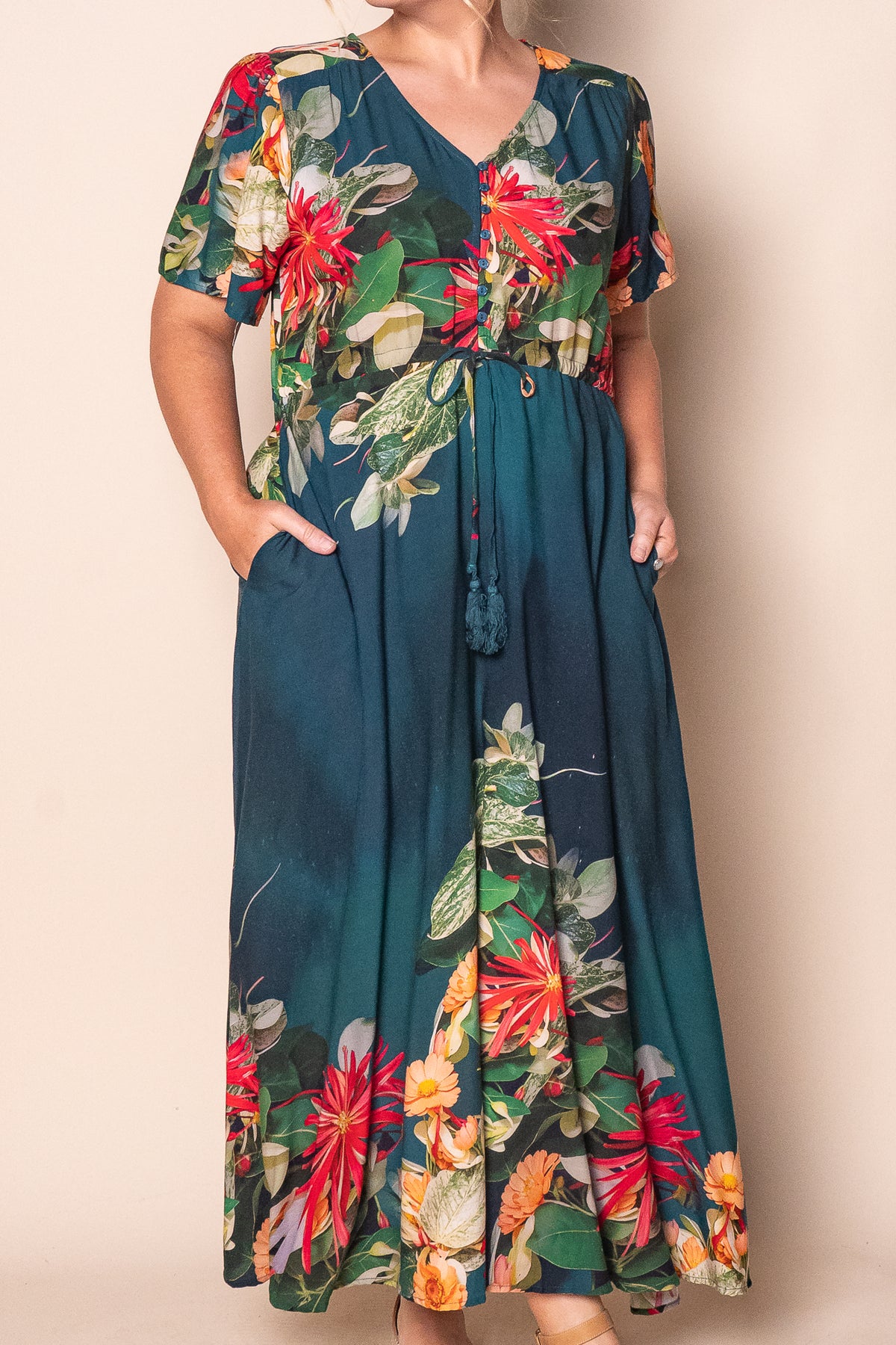Terri Maxi Dress in Dark Teal