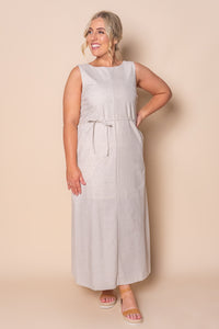 Tallow Tie Maxi Dress in Natural - Silent Theory