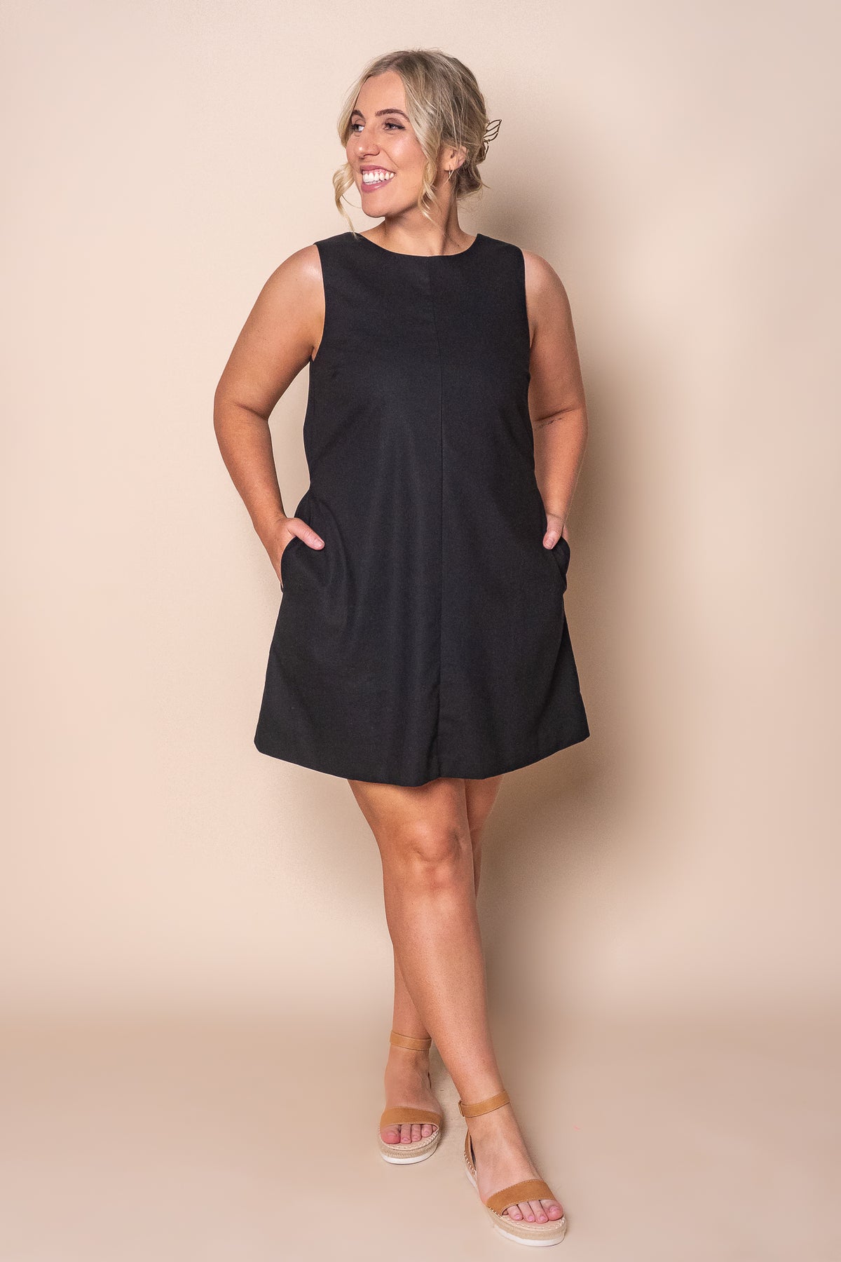 Tallow Tie Mini Dress in Black - Silent Theory