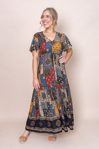 Daria Dress in Black Multi