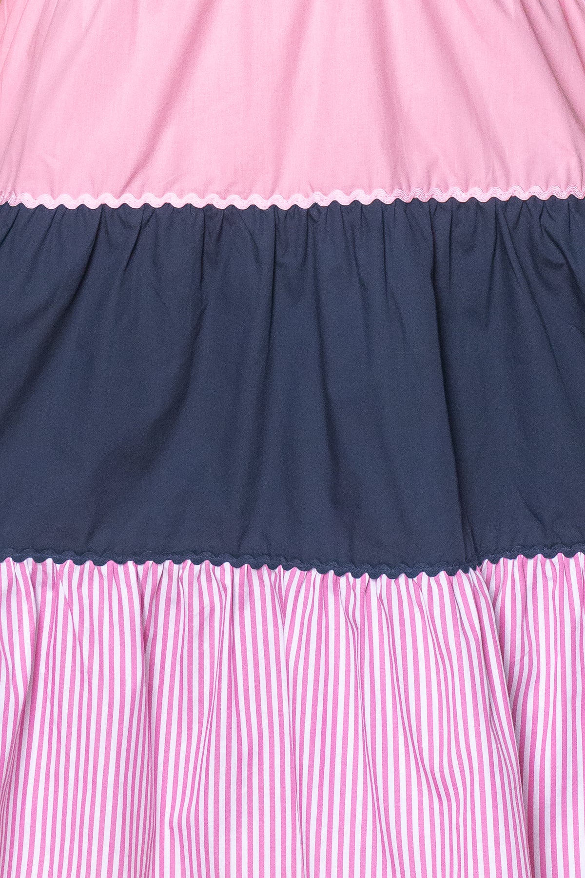 Emily Panelled Dress in Navy/Pink