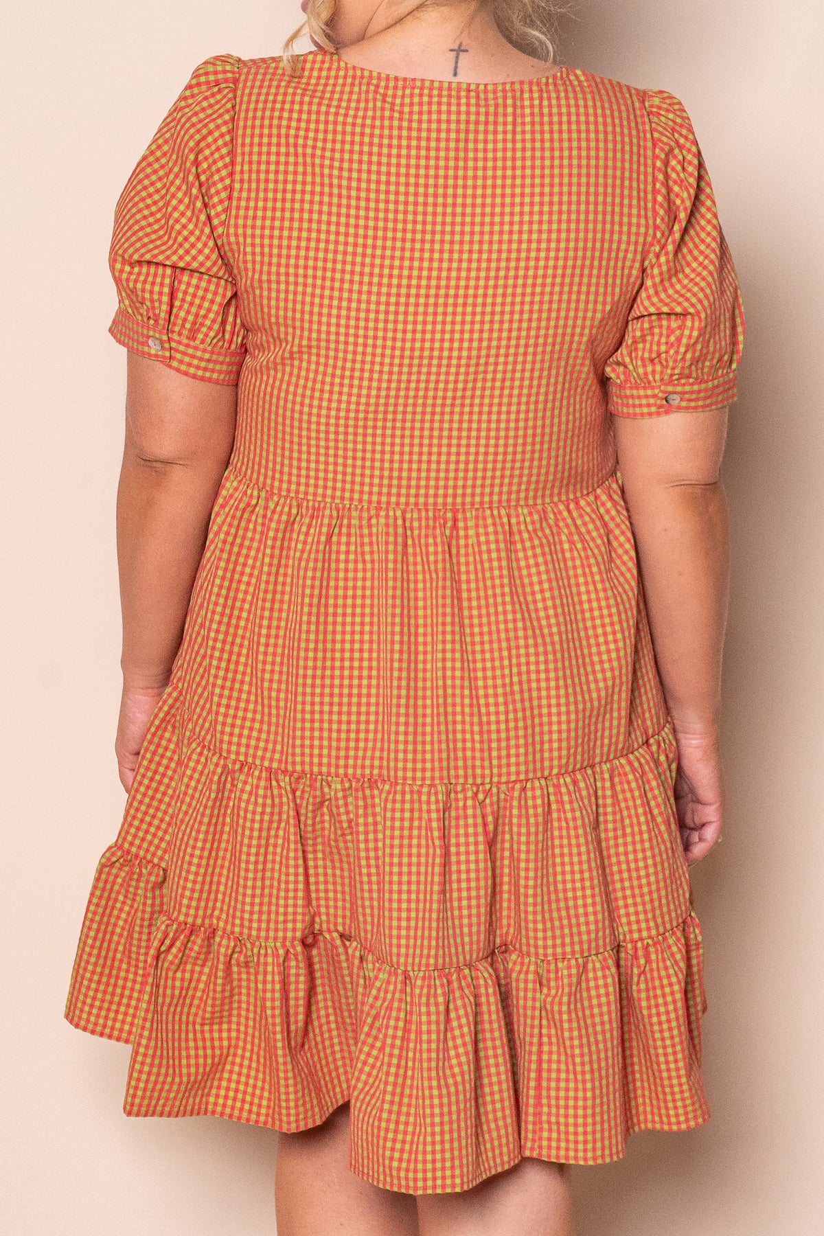 Yansi Gingham Dress in Toffee Apple