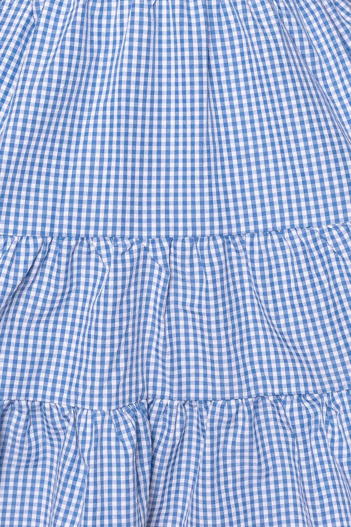 Yansi Gingham Dress in Mid Blue
