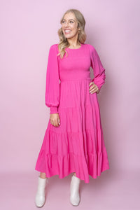 Samaria Dress in Bright Pink