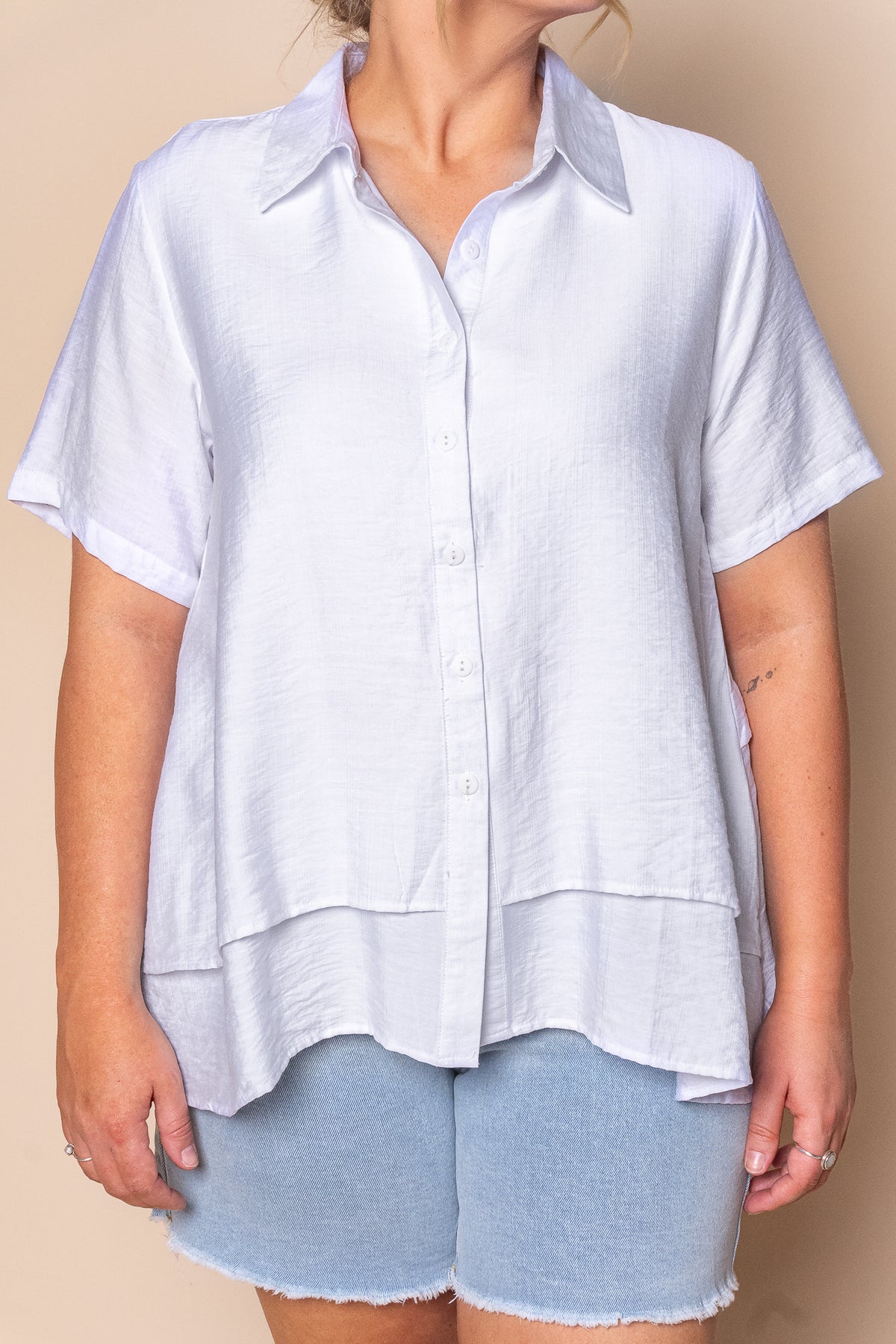 Wendy Layered Shirt in White