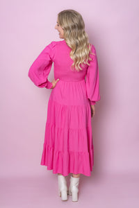 Samaria Dress in Bright Pink