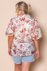 Steph Floral Top in White