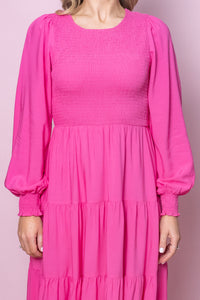 Samaria Dress in Bright Pink