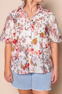 Steph Floral Top in White