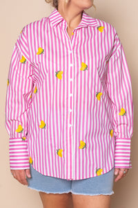 Gillian Striped Shirt in Pink