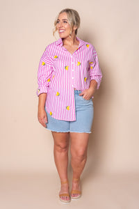 Gillian Striped Shirt in Pink
