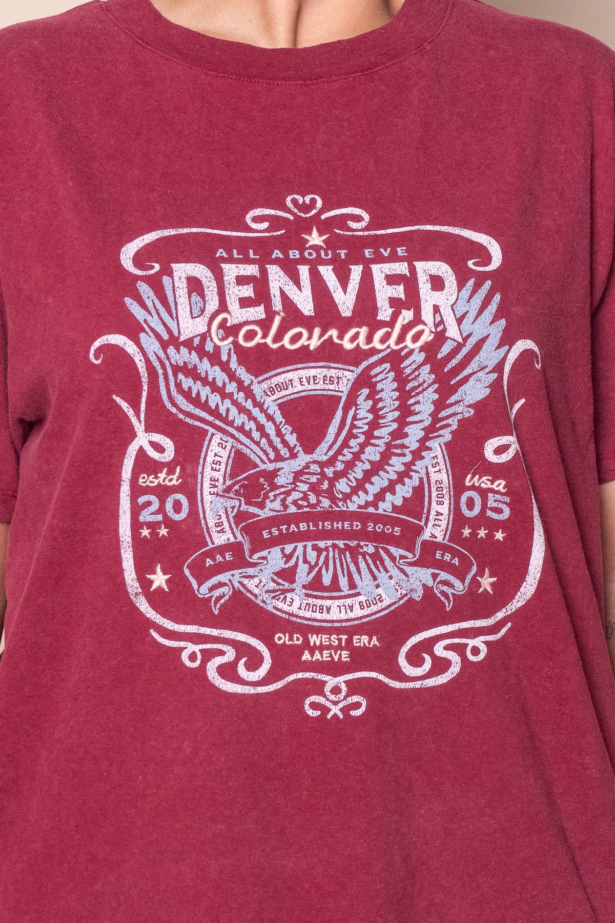 Old West Era Box Tee in Wine - All About Eve