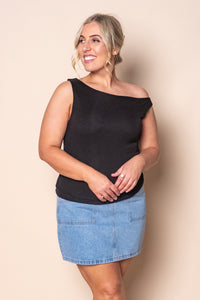 Kylie Off Shoulder Top in Black - All About Eve